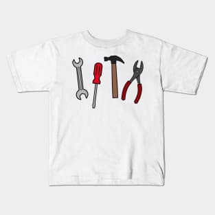 Carpentry tools cartoon illustration Kids T-Shirt